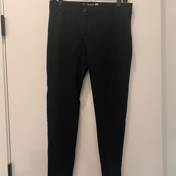 Betabrand Black Ankle Cropped Dress Yoga Pants with Elastic Waistband - Picture 1 of 8